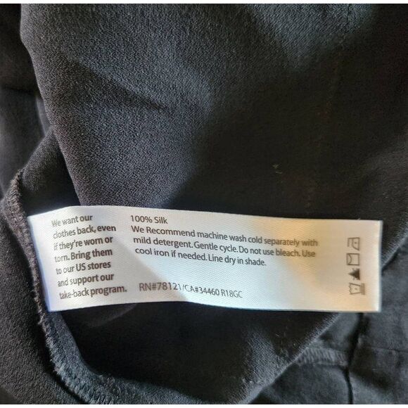 Eileen Fisher Black Silk Shift Dress Size Small - Picture 7 of 7